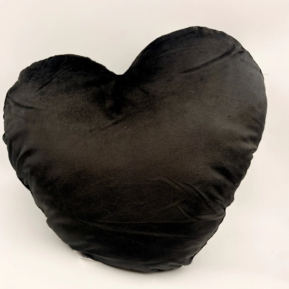 Coveted Home Black Lace Heart Shaped Halloween Pillow Gothic Victorian Goth NEW